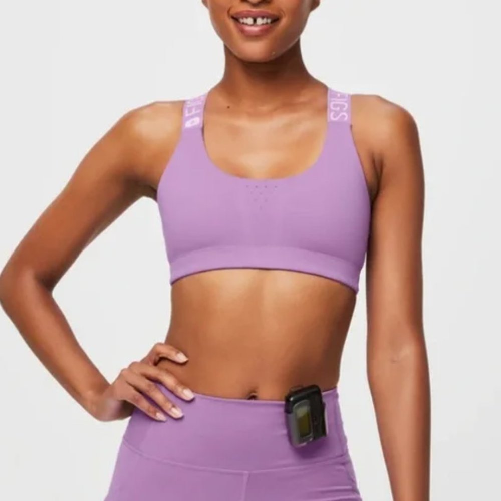 Figs Performance Underscrub Sport Bra Lilac Dawn Size XS